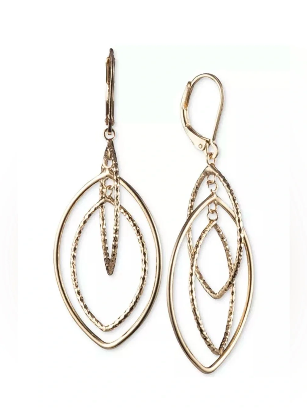 Anne Klein GOLD-TONE TEXTURED ORBITAL DROP EARRINGS